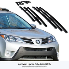 For 2013-2015 Toyota RAV4 Main Upper Stainless Steel Black Billet Grille Insert
