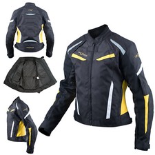 Moto Blouson Textile Femme Protections CE Sport Voyage Fluo