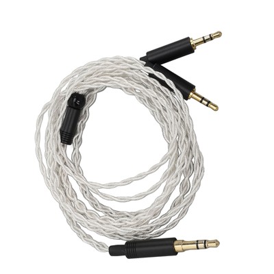 Earphone Cable Replacement Silver Plated Copper 3.5mm To Dual 2.5mm Plug Hea Kit