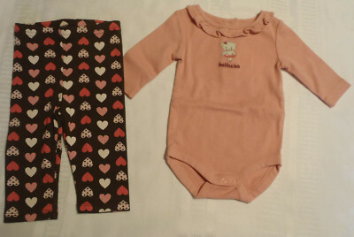 Gymboree 0-3 month Nice Kitty Pants Ballerina Long Sleeve Bodysuit Outfit NWT
