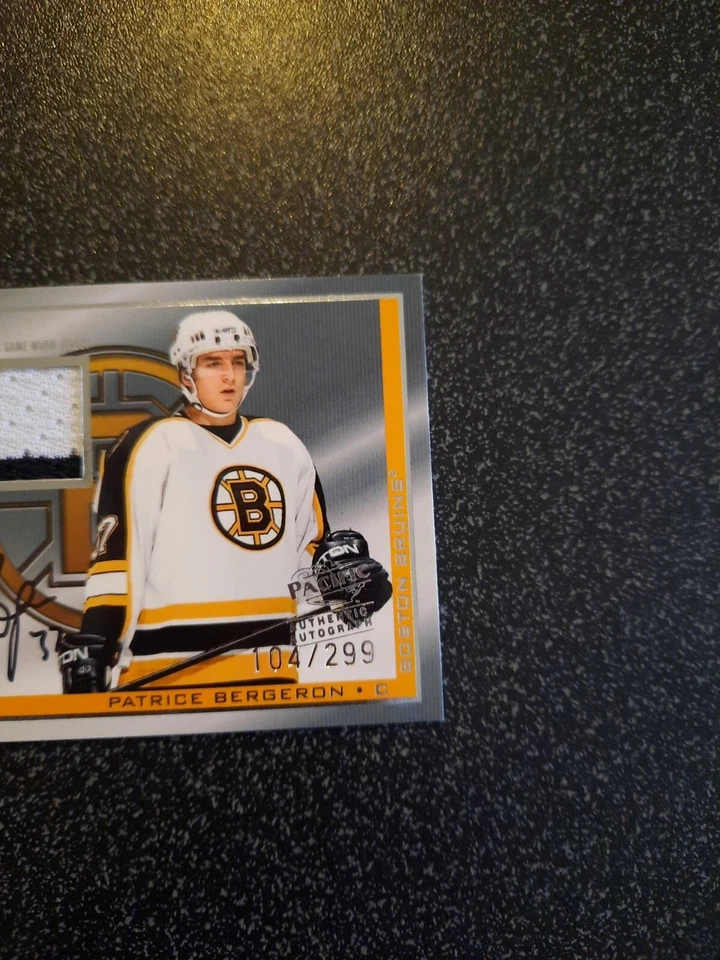 2003-04 Pacific Luxury Suite Patrice Bergeron Rookie Jersey Patch Auto #104/299 - Image 2 of 3