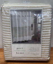 Peri Home Chenille Rose Shower Curtain 72x72  White New
