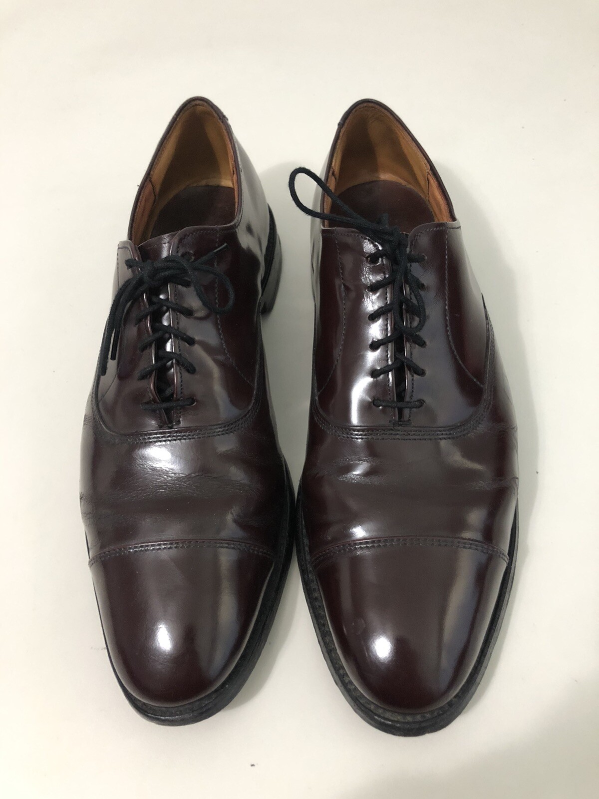 BURGANDY ALLEN EDMONDS PARK AVENUE LEATHER OXFORD DRESSS SHOES MENS SIZE 10.5C