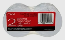 Mead CALCULATOR PAPER Adding Machine 2-1/4" W x 126' L  2 Rolls Sealed NEW!