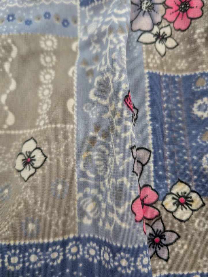 Винтажное женское платье макси 70-х размер 16 синее серое богемное хиппи - Изображение 4 из 4