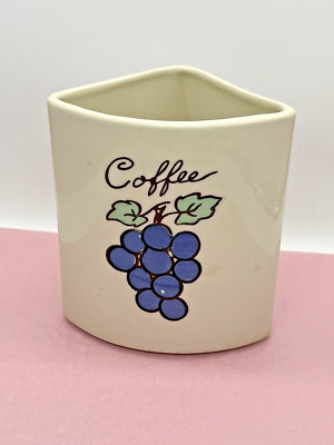 VTG Esmond Purinton GRAPES COFFEE Wedge Ceramic Canister for Lazy Susan 1950's