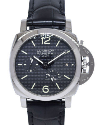 Panerai Luminor PAM 537 Steel GMT 3 Days Power Reserve Mens 42mm Watch PAM00537
