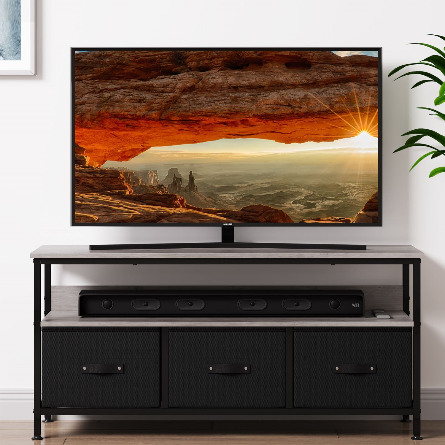 For 55" Tv With Storage Drawers Media Console Center
