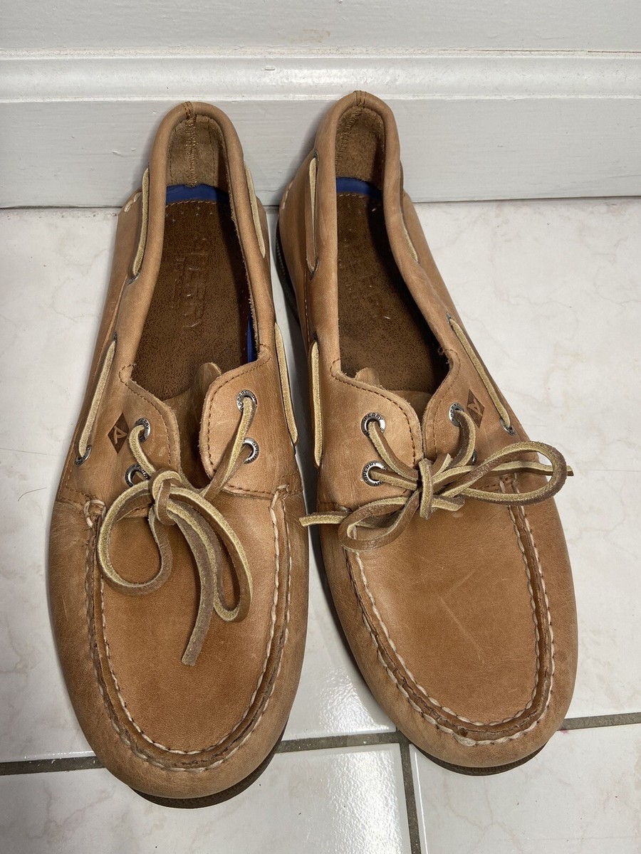 Men's Size 10.5 M-Sperry Top-Sider Original Casual Tan Boat Deck