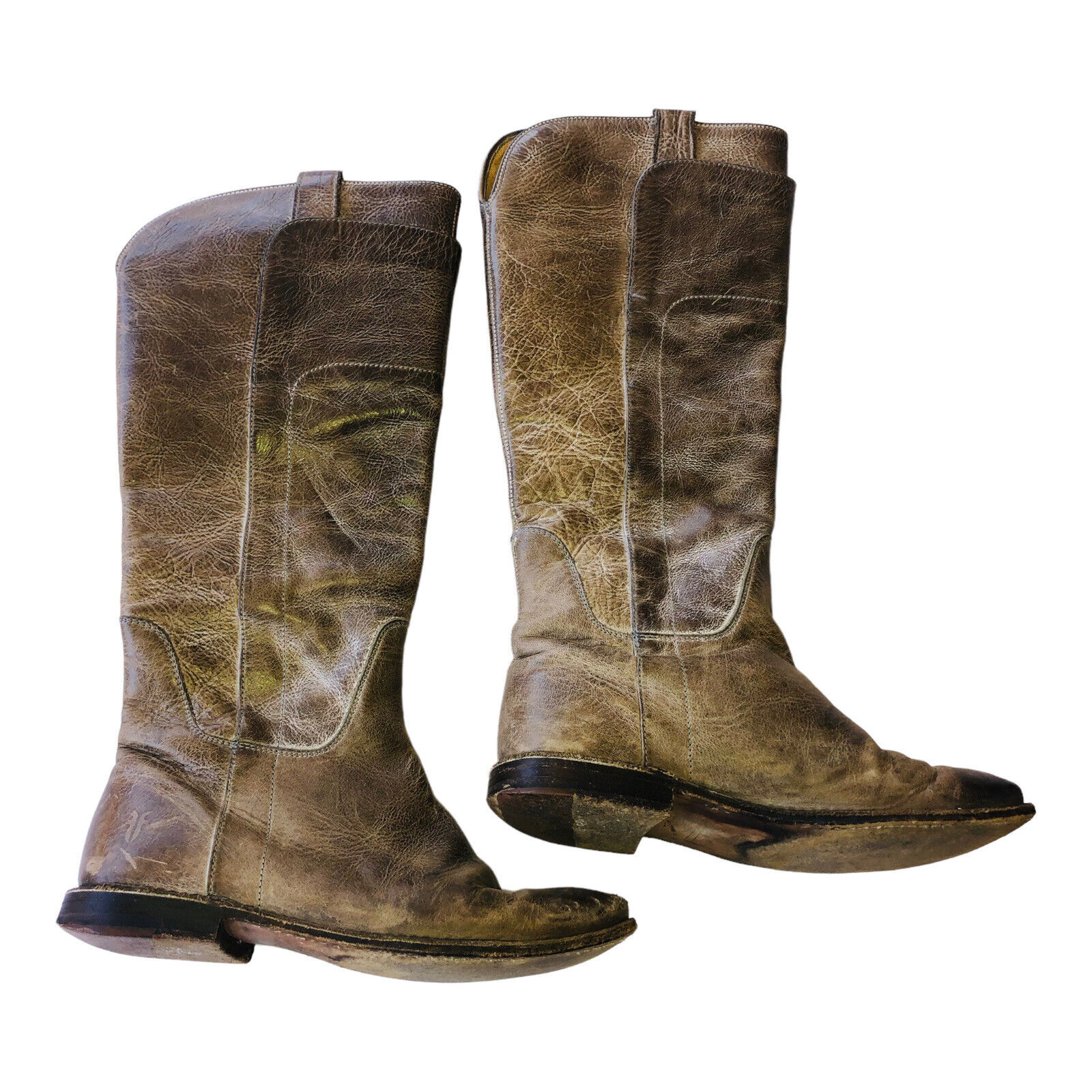 Women's Tan Leather FRYE Paige Riding Tall Boots # 77534 Sz 6 B