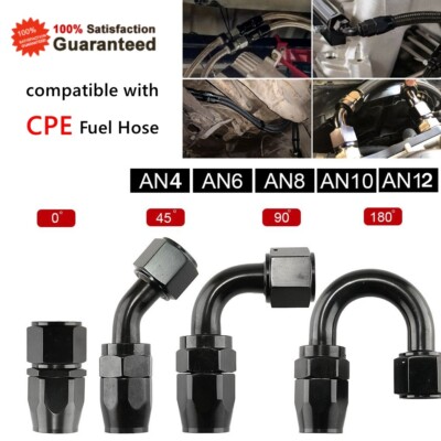 2Pcs AN6/AN8/AN10 Swivel Hose End Fitting Adapter Oil/Fuel/Gas Hose Line US