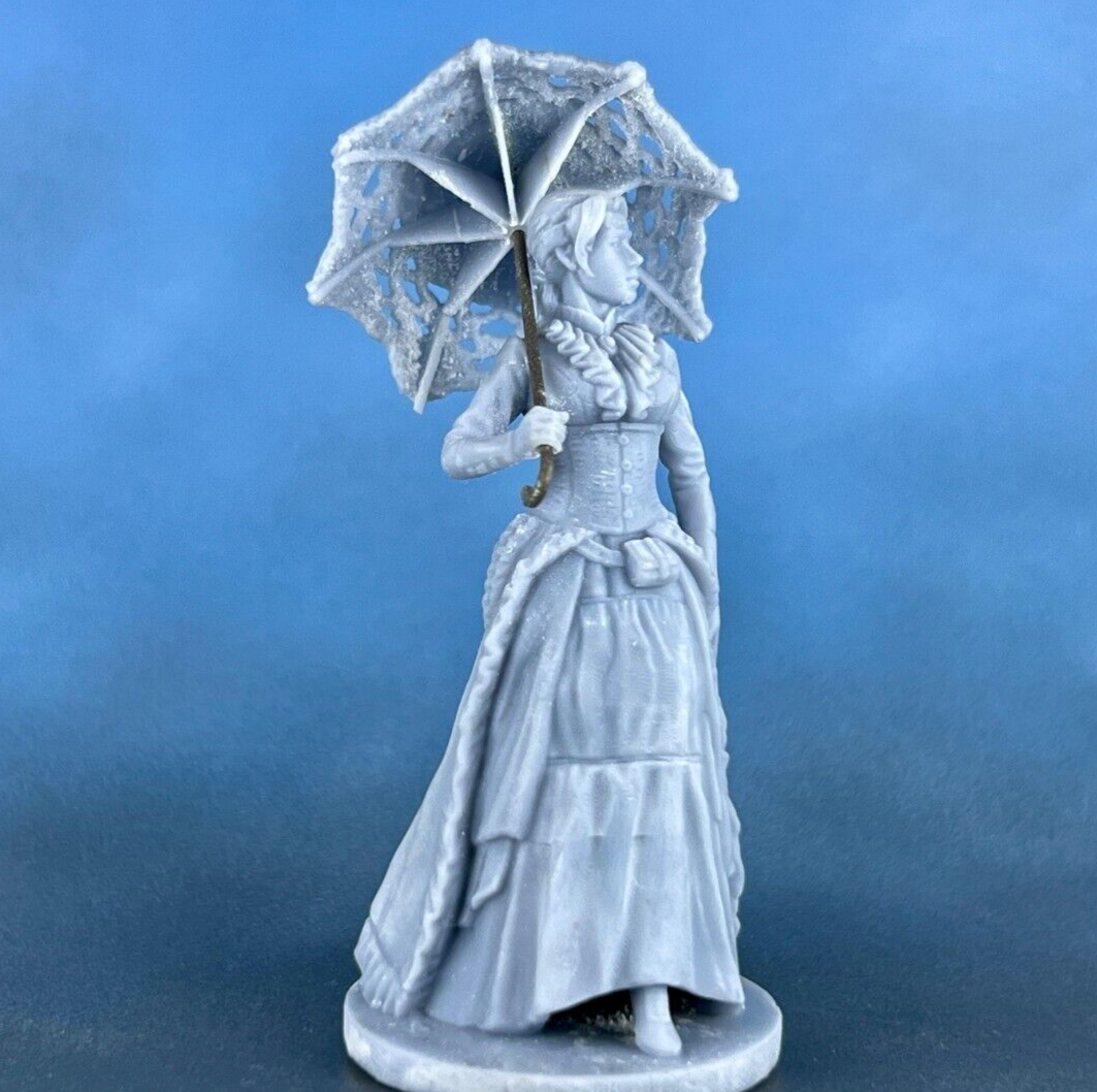 gothic girl with umbrella Resin Tabletop Miniature. Toy Soldiers