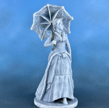 gothic girl with umbrella Resin Tabletop Miniature. Toy Soldiers 40