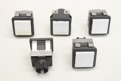 5x   Drucktaster 25x25mm Weiss Push button white