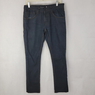 COMUNE Mens Jeans Sz 32x32 DARK Blue Indigo Slim Straight Leg 30 Inseam READ