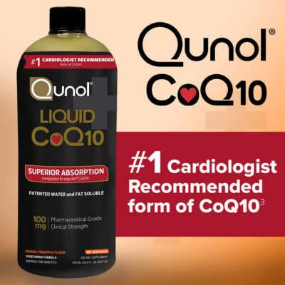 Qunol Liquid CoQ10 Superior Absorption Natural Supplement 100mg - 30.4 OZ