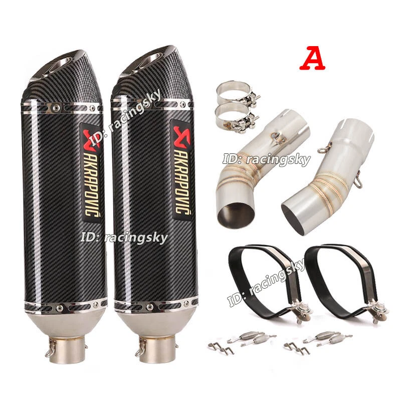 Slip On For Ducati 848 1098 1198 Exhaust System 470mm Tail Muffler Mid Link Pipe - Image 4 of 4