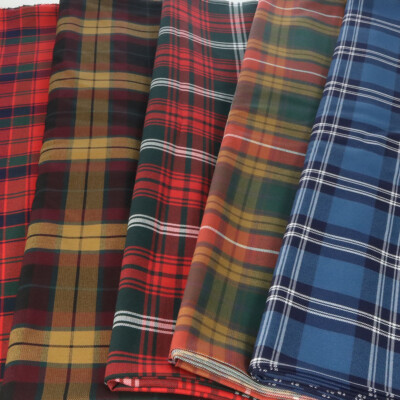 Poly/Viscose Wool-Free Tartan Fabric by the Yard