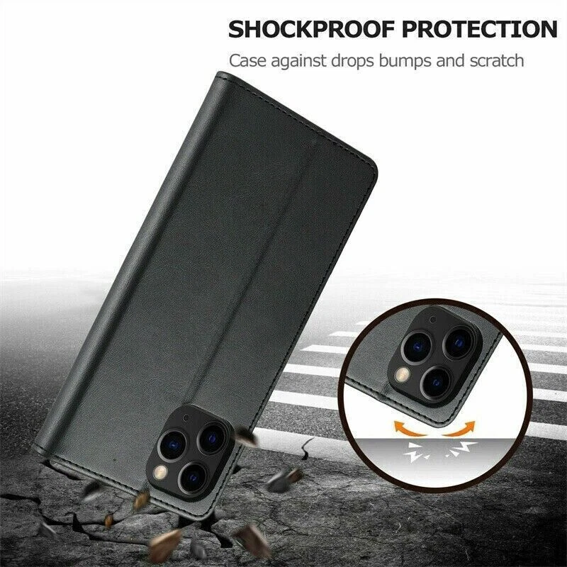 Leather Wallet Book Magnetic Flip Case Cover For iPhone 15 Pro Max 14 Plus 13 12 - Image 4 of 4