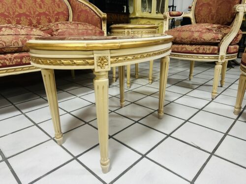 Mesa auxiliar barroca mesa de té mesa de centro mesa de mármol Louis antigua - Imagen 1 de 20
