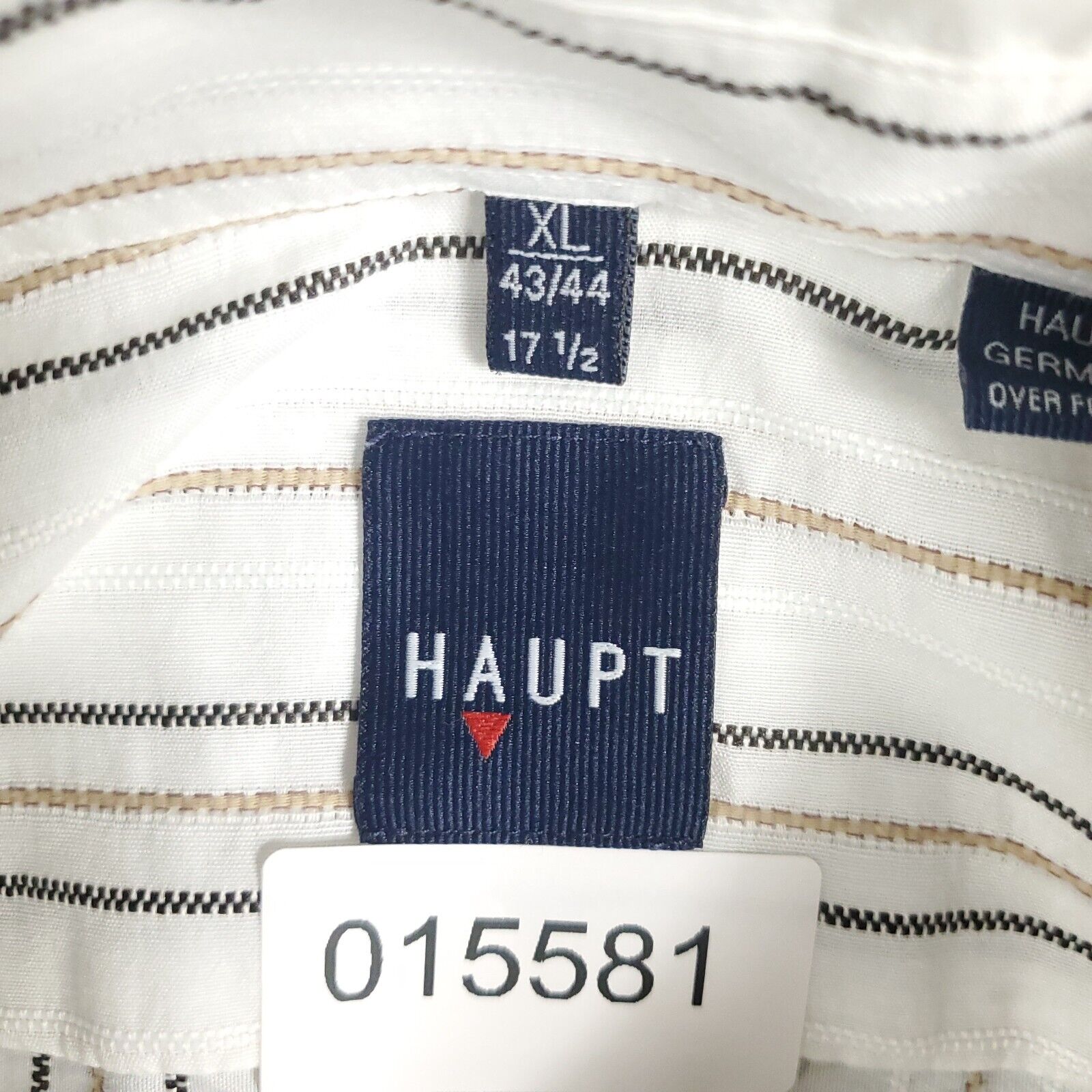 Haupt Germany Shirt Mens XL 17.5 White Striped Ca… - image 8