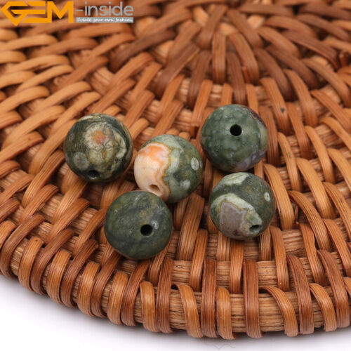 Natural Matte Aquamarine Mookaite Round Loose Spacer Jewellery Making Beads 15" - Picture 445 of 534