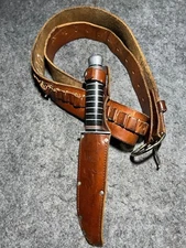 Triple K Leather Ammunition Belt with Sherrif Knife and Sheath