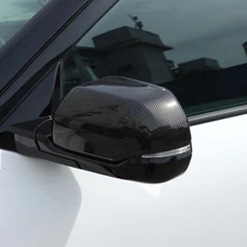 Carbon Fiber Side Rearview Mirror Cover Trim Pair For Toyota Tundra 2022-2024 2X