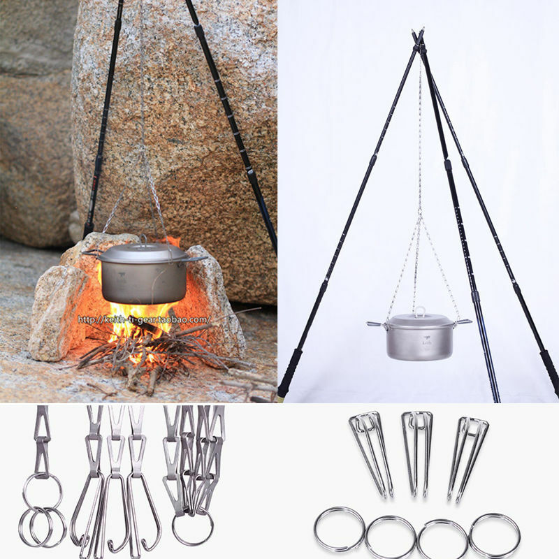 Pot De Camping En Titane - Portable Avec Poignée Amovible - Neuf