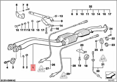 Genuine BMW CMS E36 M3 Exhaust Pipe With Catalytic Converter 