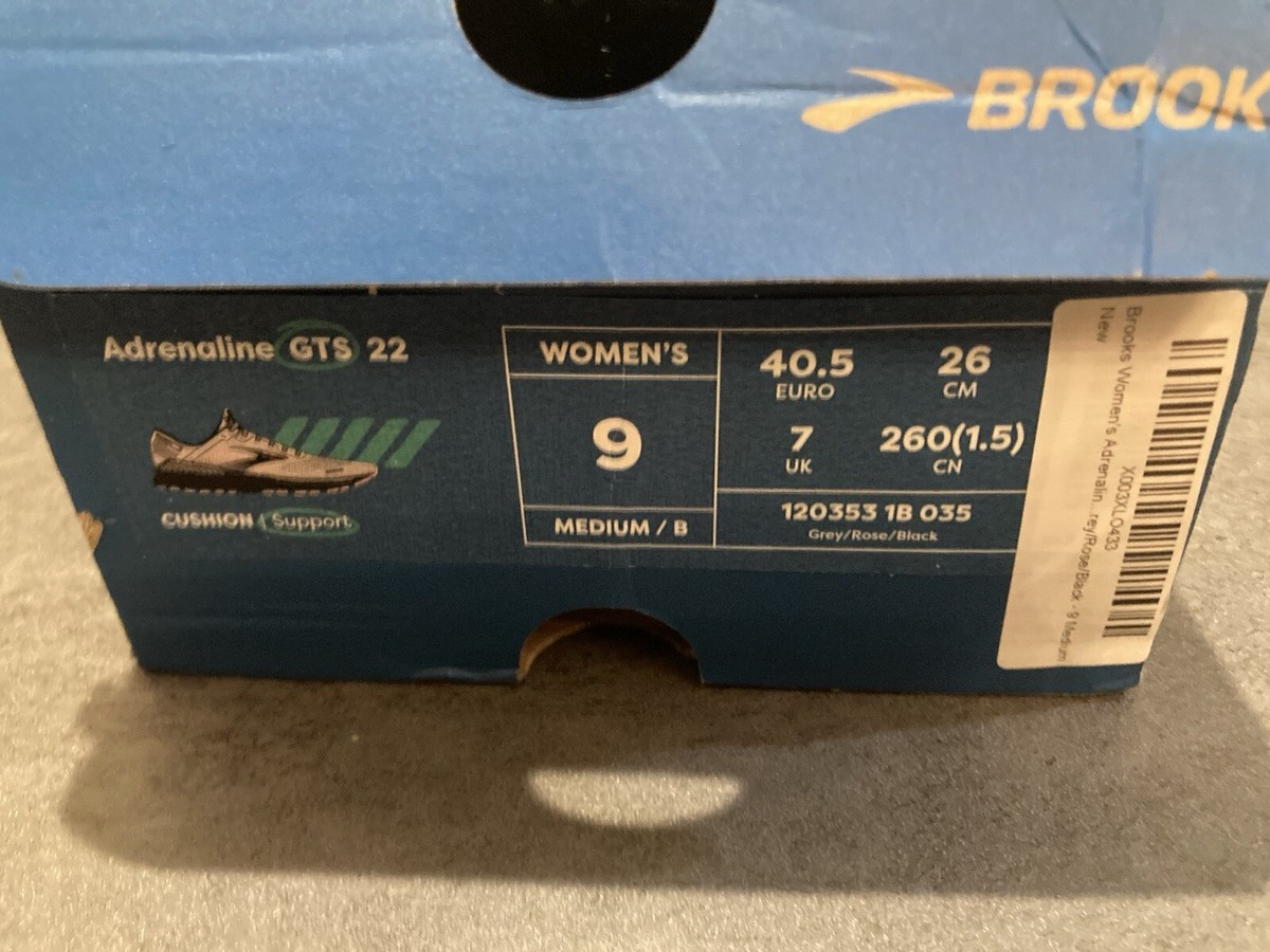 Brooks Women's Adrenaline GTS 22 Sneakers, 1203531B035, Gray/Rose