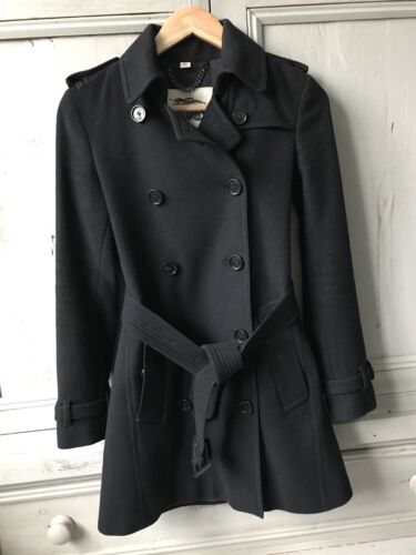 Authentic Burberry Kensington Wool And Cashmere Blend Coat In Black UK 2,  USA 0 | eBay