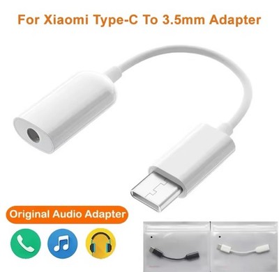 Original Xioami USB Type C To 3.5mm Earphone Audio Adapter Aux Jack Converter