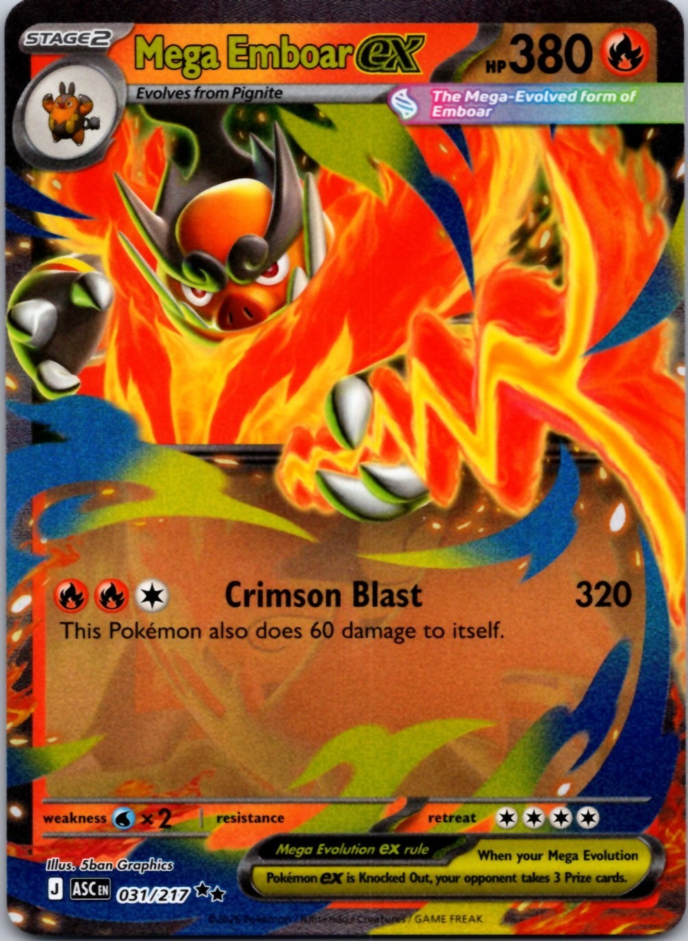 Mega Emboar Ex - Ascended Heroes (ASC) - Double Rare Holo #31/217 