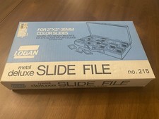 Vintage Logan Metal Deluxe 2x2  35mm Slide File no.215 in Original Box