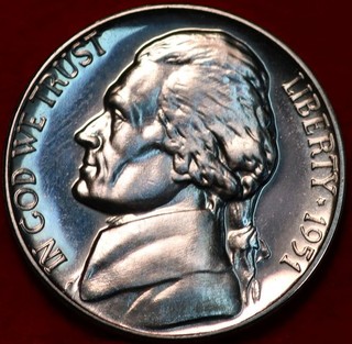 Uncirculated Proof 1951 Philadelphia Mint Jefferson Nickel Not Silver
