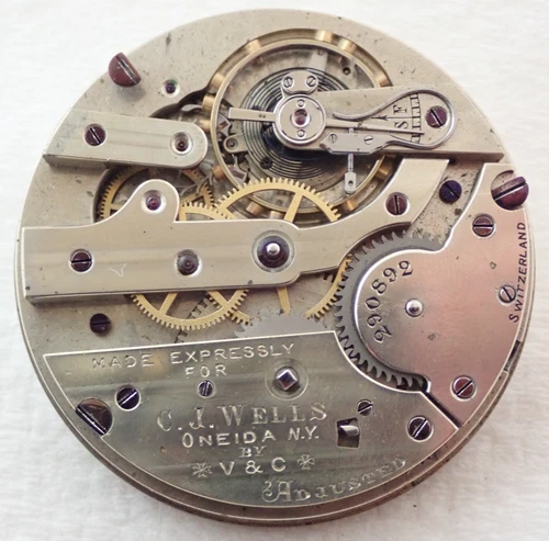 ANTIQUE 18s 45mm SWISS VACHERON & CONSTANTIN OPEN FACE POCKET WATCH MOVEMENT