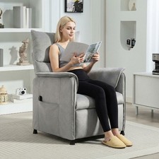 Poltrona Relax Reclinabile Elettrica con Telecomando 80x83x104 cm Grigio DecHome