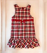 Gymboree Girl  s Size 5 Red Brown White Plaid Holiday Christmas Jumper Dress EUC