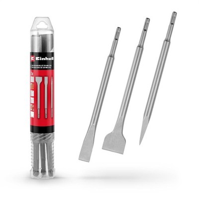 Einhell Meißel-Set SDS Plus 3-tlg. Spitz Flach Spat 250 mm 40Cr Stahl Abbruch