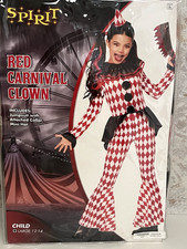 Spirit Halloween Child Red Carnival Clown Costume sz Large New MSRP 39.99