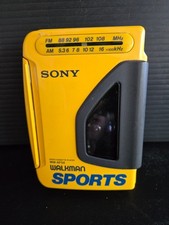 Vintage Sony WM-AF54 WalkMan Sports Radio Cassette Player Portable Yellow