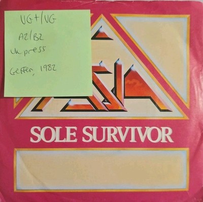 Asia Sole Survivor Vinyl Record VG+/VG A2884 1982