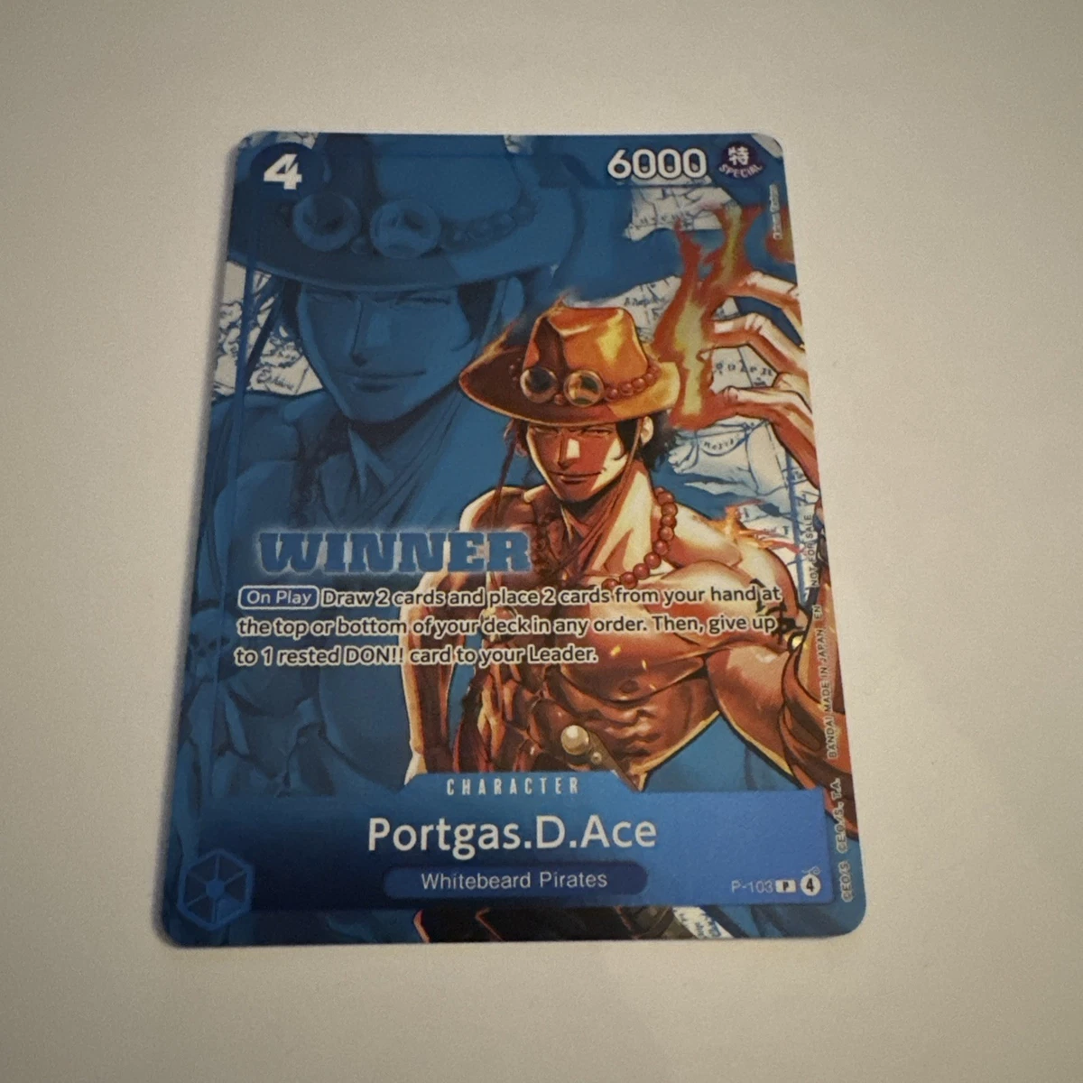 25+ Portgas.D.Ace P-103 One Piece Promotion Cards for sale