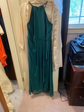 Dark Green Halter Style Bridesmaid Dress