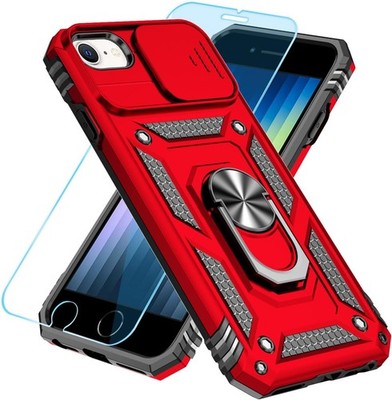 iPhone SE 2022/2020/3rd/2rd / 6/7/8 Case with HD Screen Protector & Kickstand