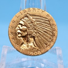 USA 5 $ 1908 Indian Head Eagle * 8,35 Gramm  - 900 Gold *  Ss