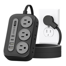 ORICO Surge Protector Power Strip, Multiple Outlets Extension 10ft, Black