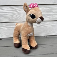 Rudolph Red-Nosed Reindeer Clarice Plush Dan Dee Pink Bow Toy Stuffed 15"