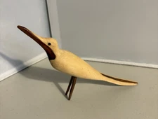 Hand Carved Wooden Shore Bird Folk Art Figure Sandpiper 9"